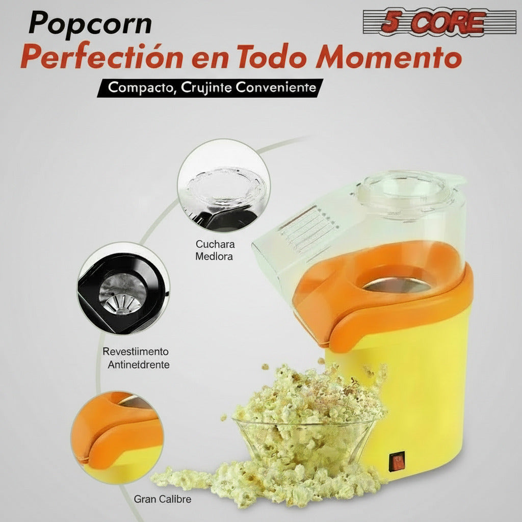 Discover the 5Core Mini Yellow Popcorn Machine - 16 Cup Hot Air Popper for Perfect Movie Nights!